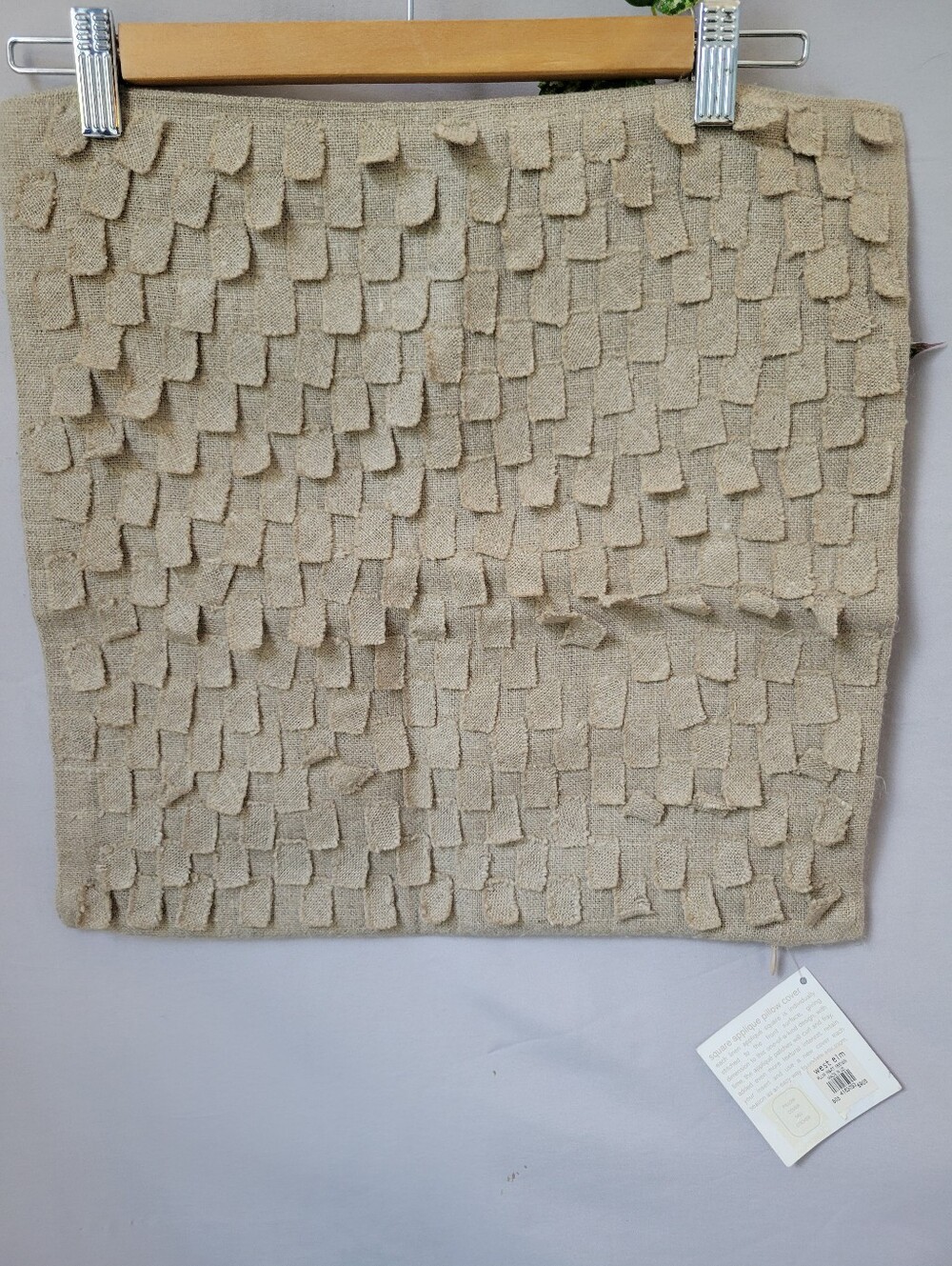NEW West Elm Linen Textured Throw Pillow Cover Tan 16 x 16